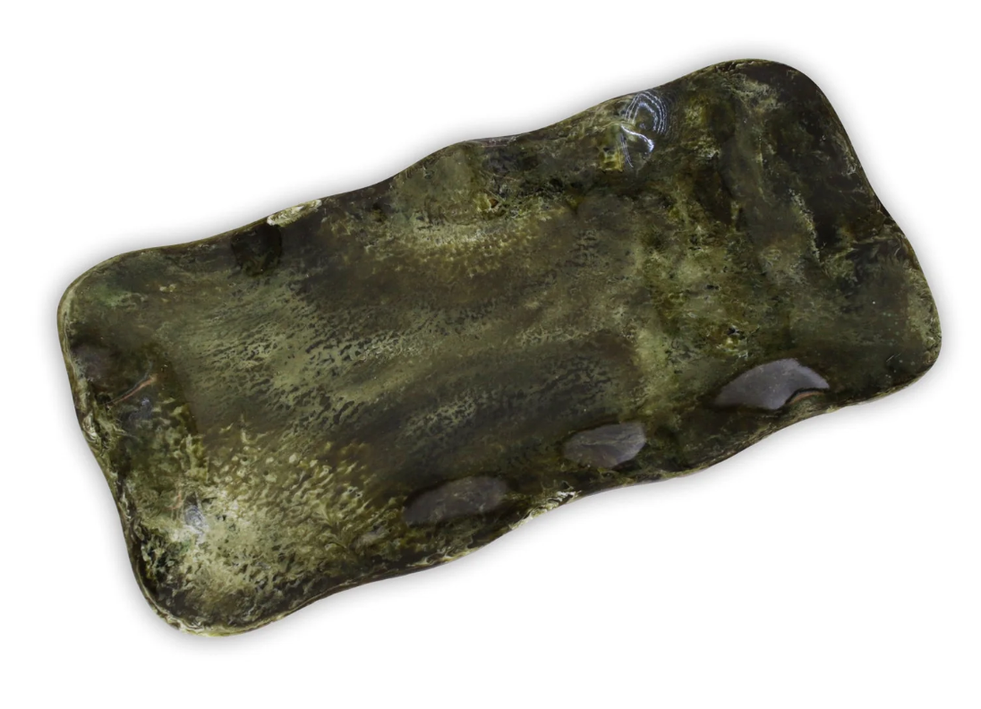 RESIN Malachite Long Rectangular Tray (Green)