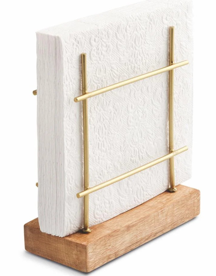 Metal Napkin Holder • Standing Figure, gold