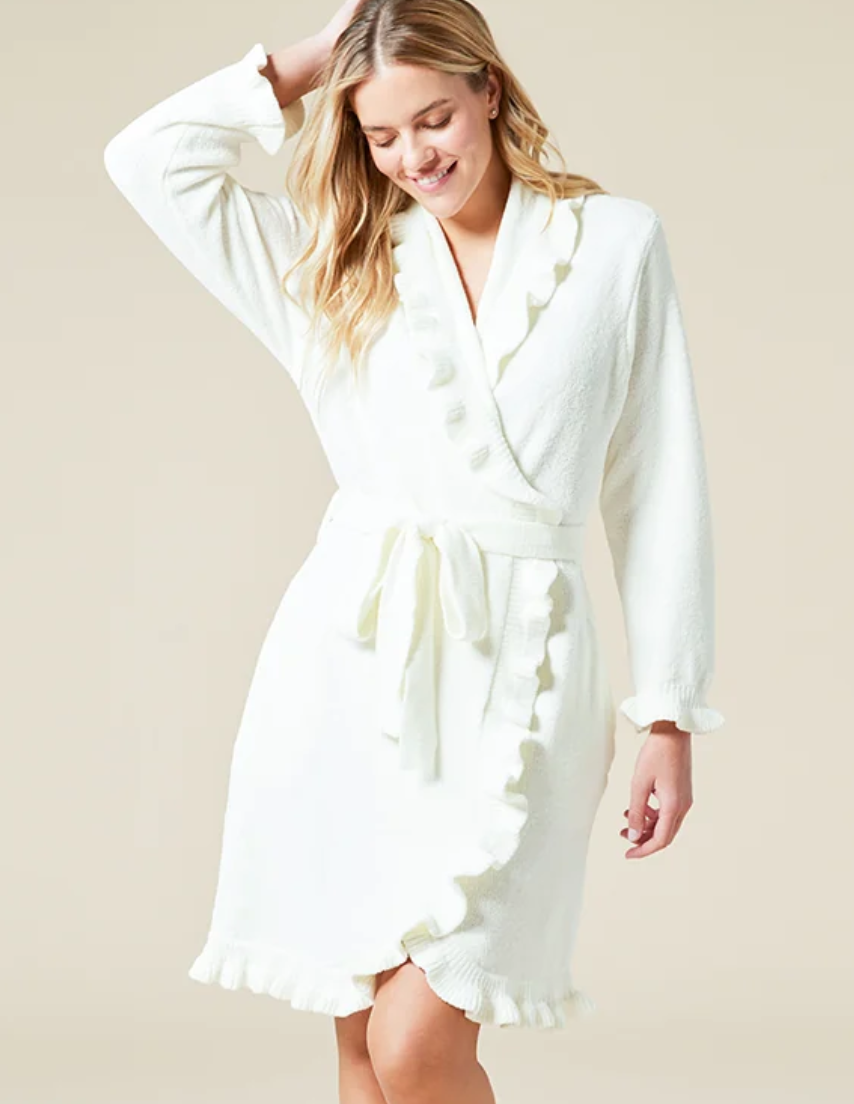 36" Ruffle Chenille Robe Cloud