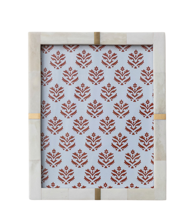 Bone Photo Frame with Brass Inlay (Holds 8" x 10" Photo)