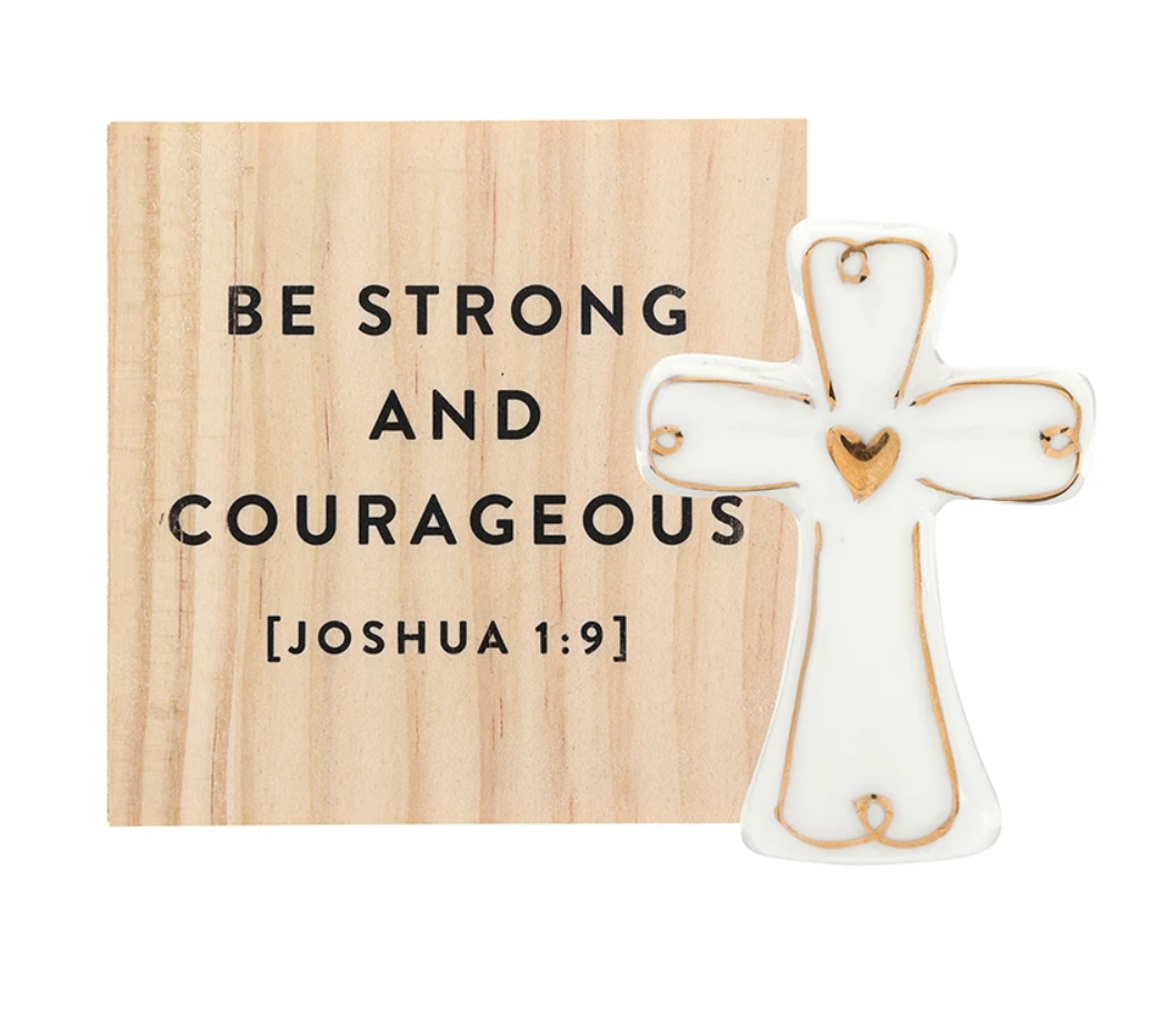 Ceramic Figurine - Gold Cross