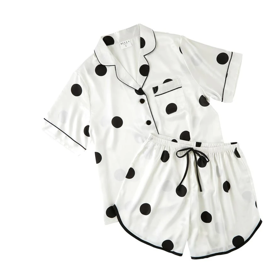 Satin Short Ivory PJ Set - Small