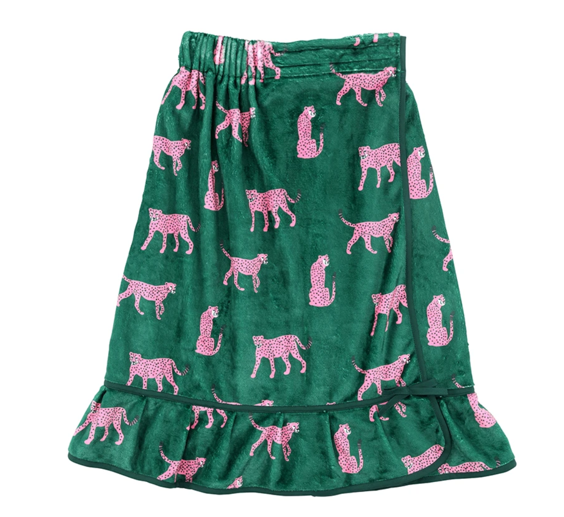 Spa Wrap Green and Pink Cheetahs