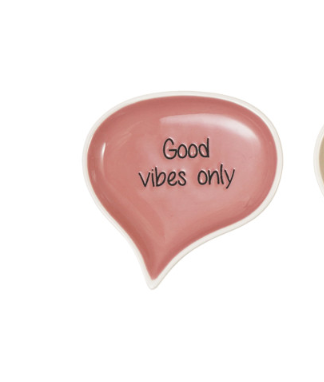 Stoneware Speech Balloon Shaped Dish with Words