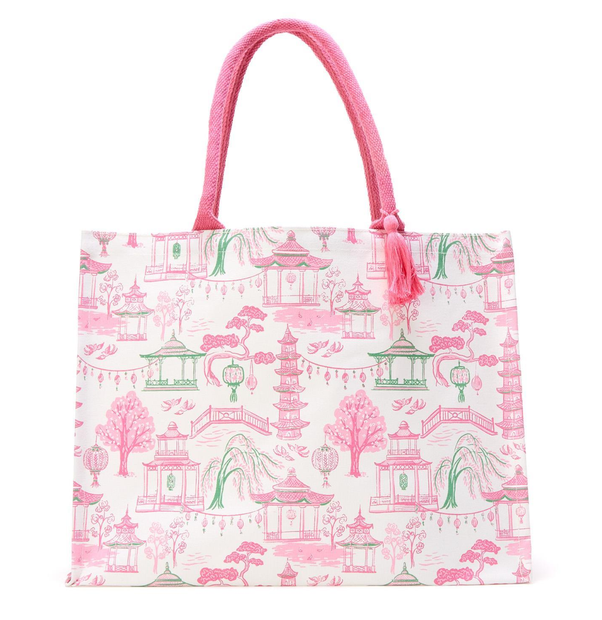 Mahjong Block Print Tote Bag