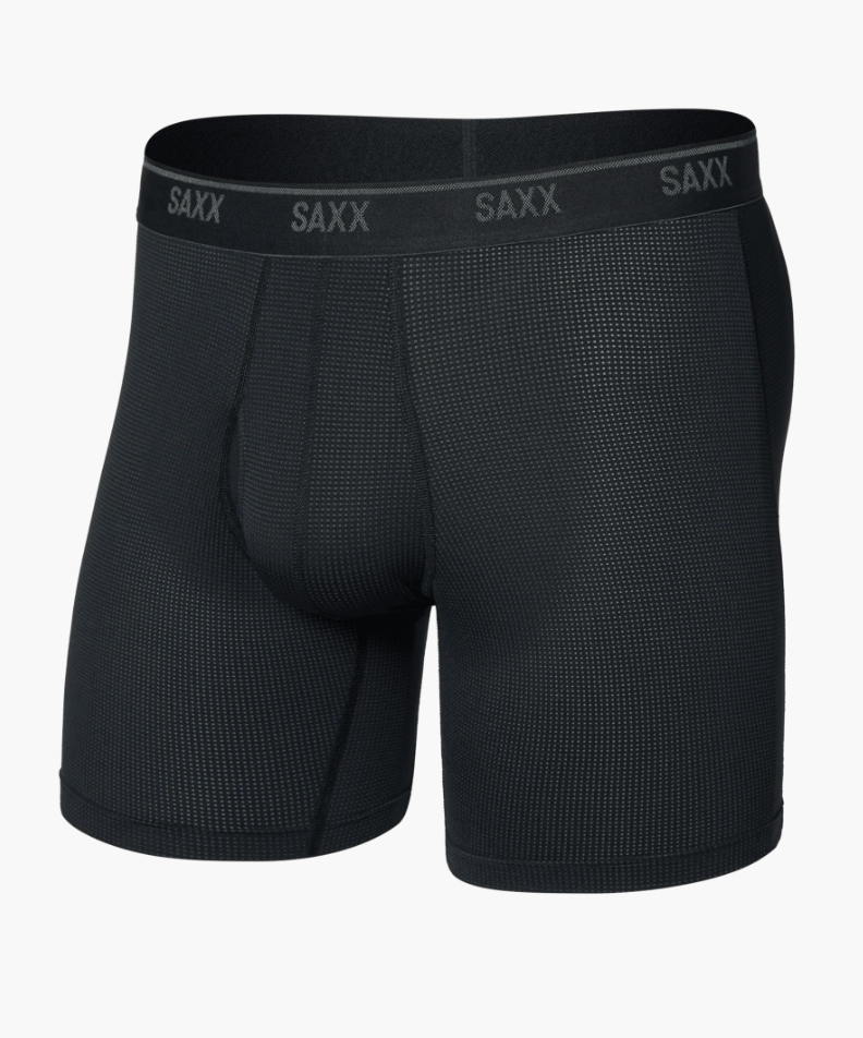 QUEST QUICK-DRY MESH BOXER BRIEF FLY-BLACK
