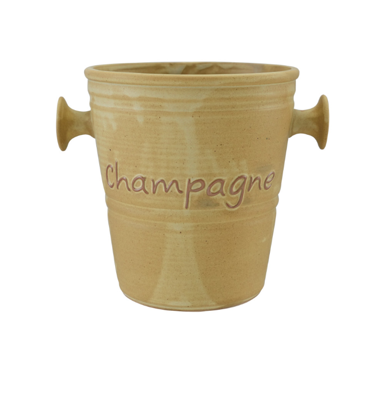 4 Quart Stoneware Vintage Reproduction Champagne Bucket with Handles (Each One Will Vary)