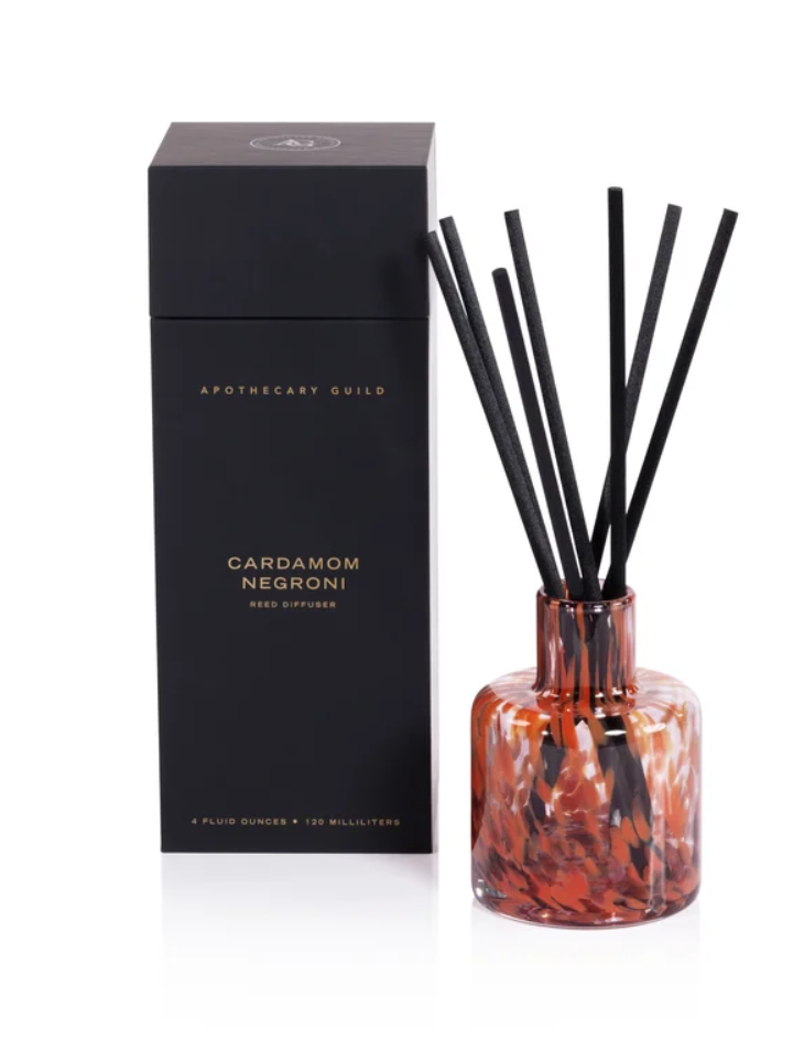 CARDAMOM NEGRONI Zodax Apothecary Guild Opal Glass Reed Diffuser - 4oz