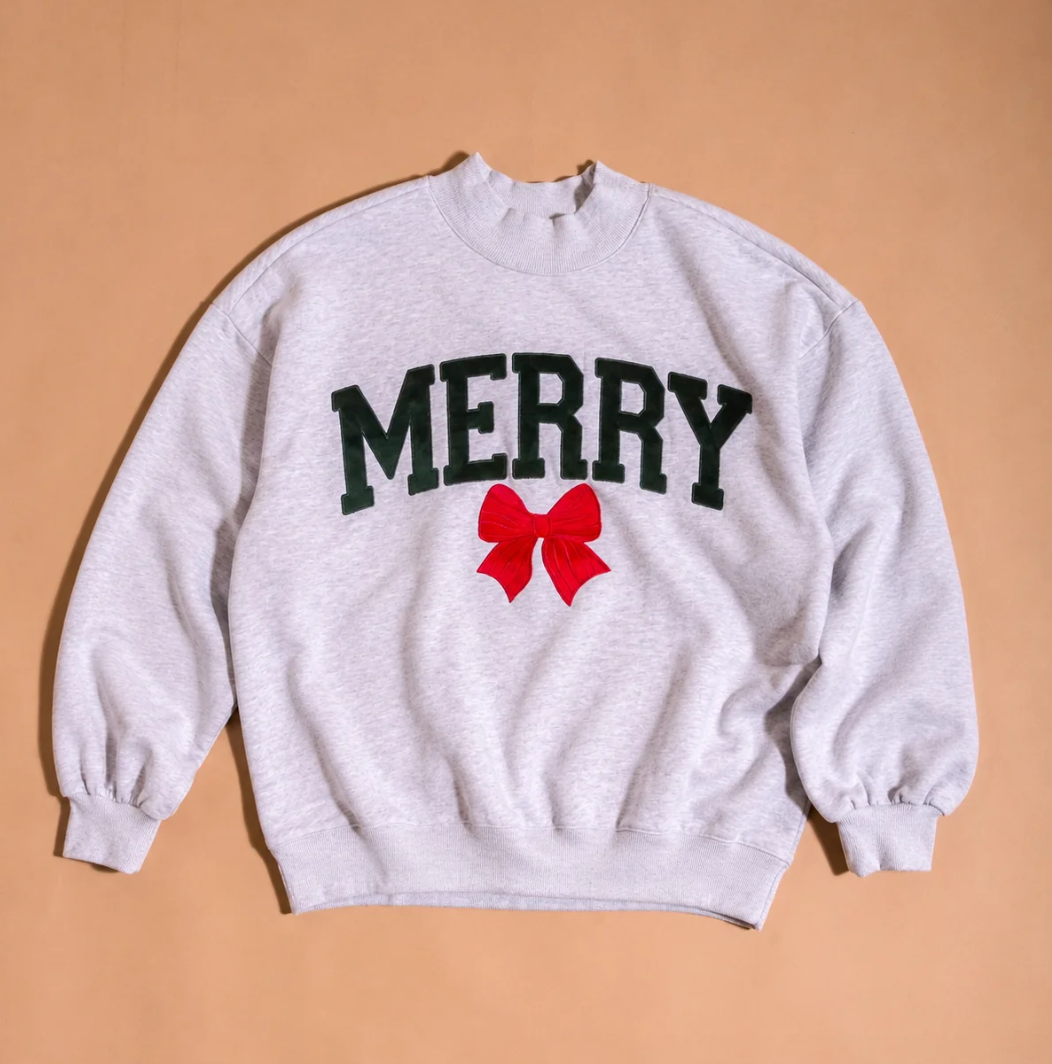 Mockneck Sweatshirt Pre-Pack-Merry Bow