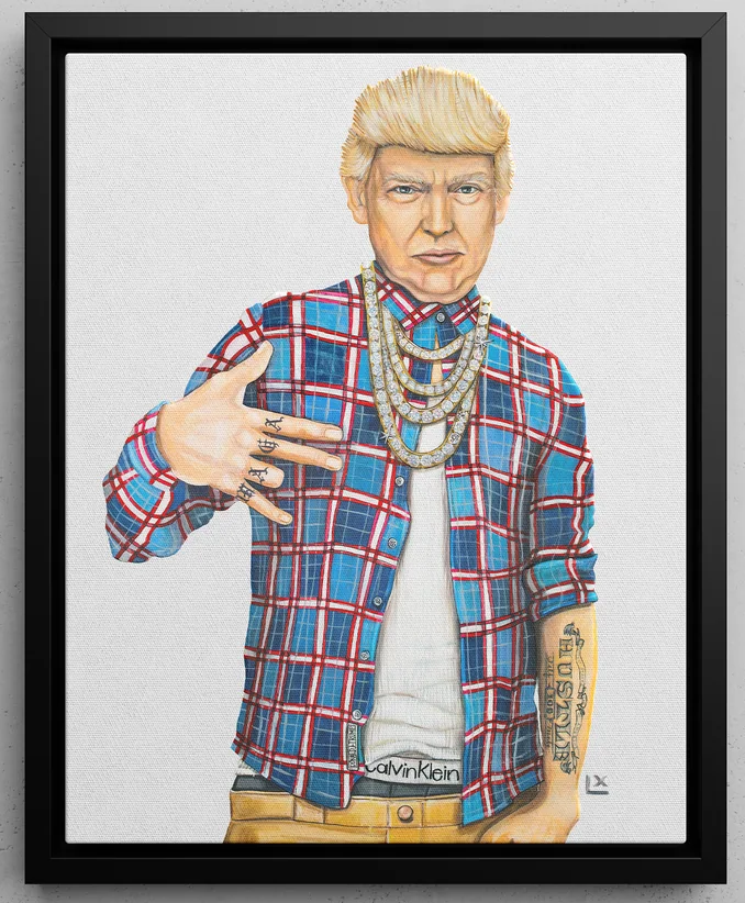 LX Prints Donald Trump 8x10 in Black Frame