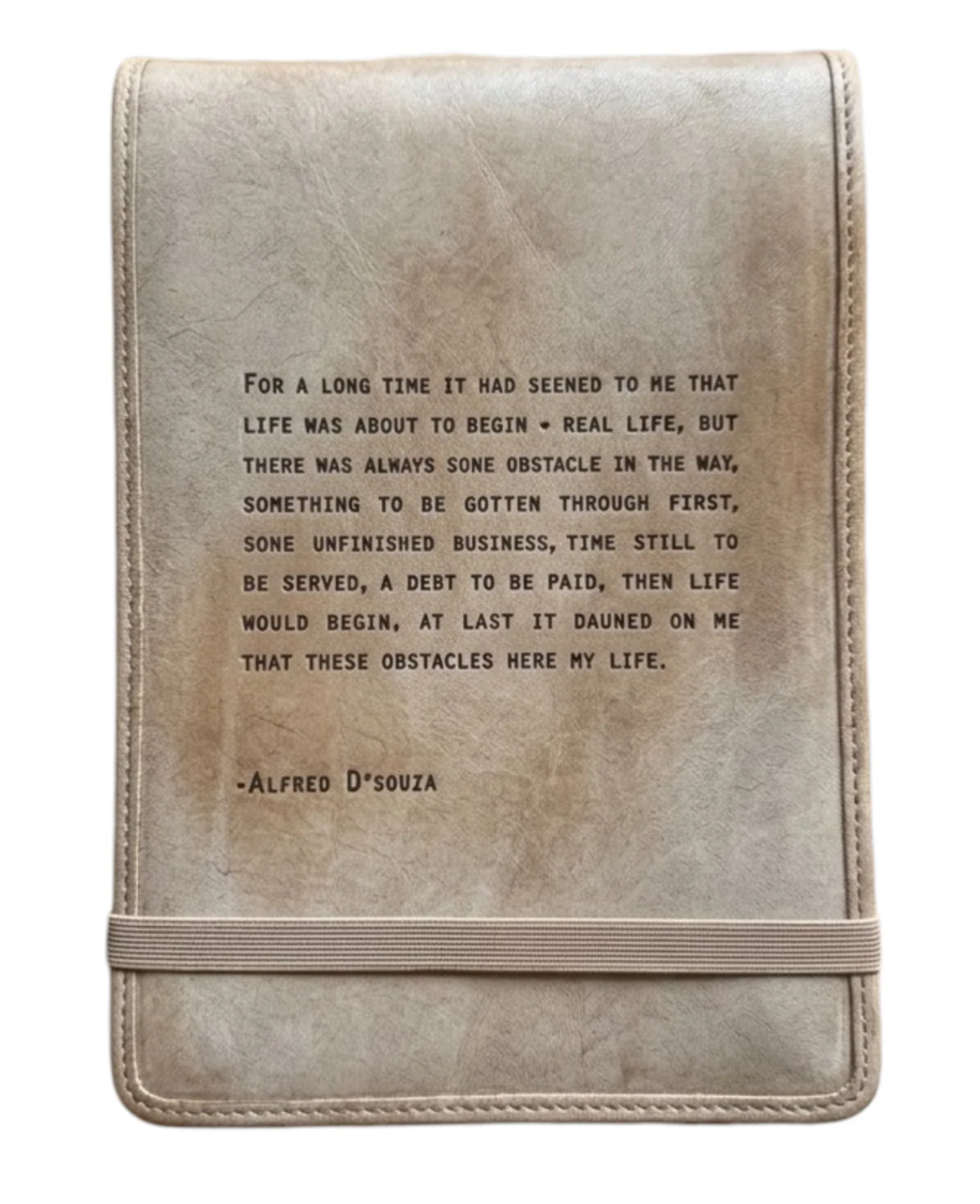 Obstacles Were My Life Signature Leather Journal - Stone