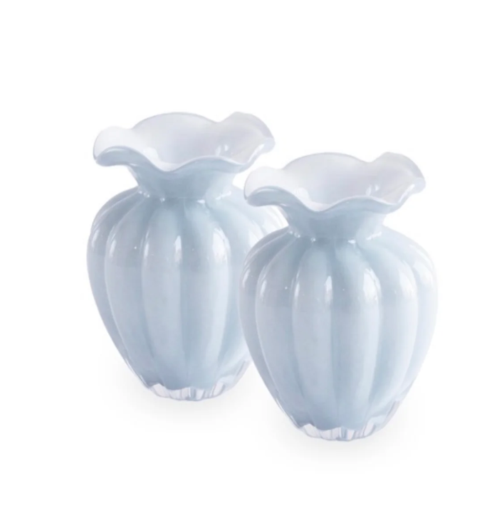 GLASS Vento Small Vase Set of 2  (Periwinkle)