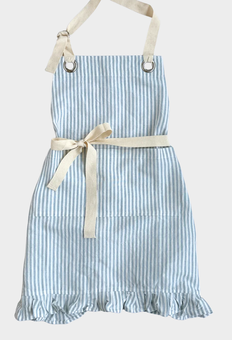 Ruffle Pin Stripe Apron