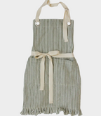 Ruffle Pin Stripe Apron