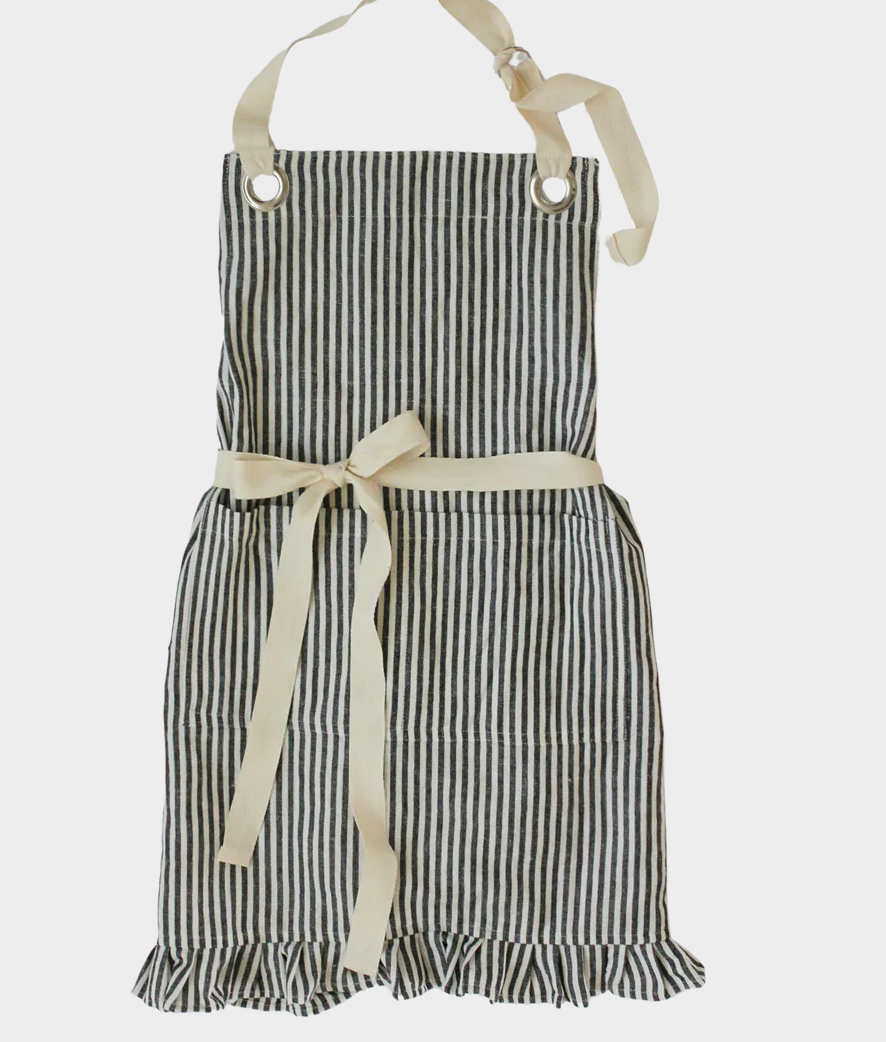 Ruffle Pin Stripe Apron