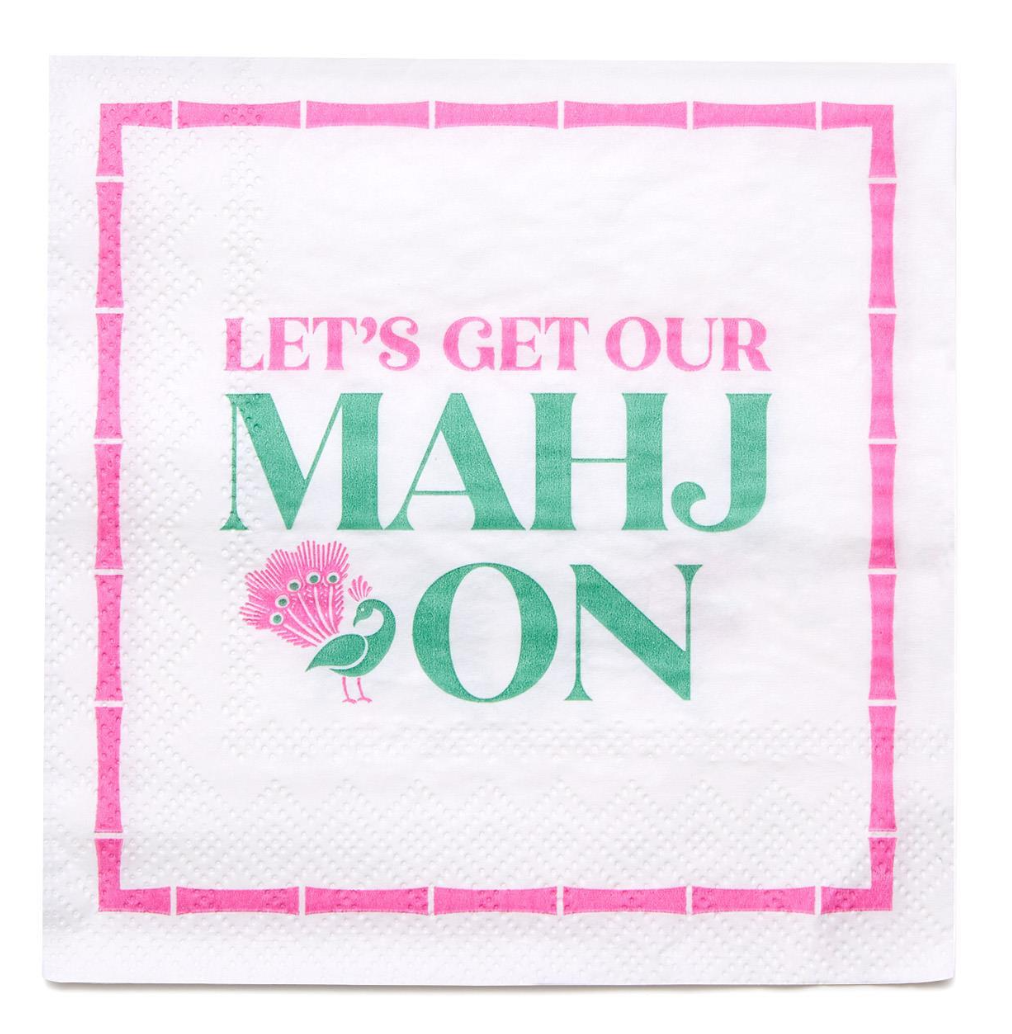 Let's Mahj On 3-Ply Paper Cocktail Napkin