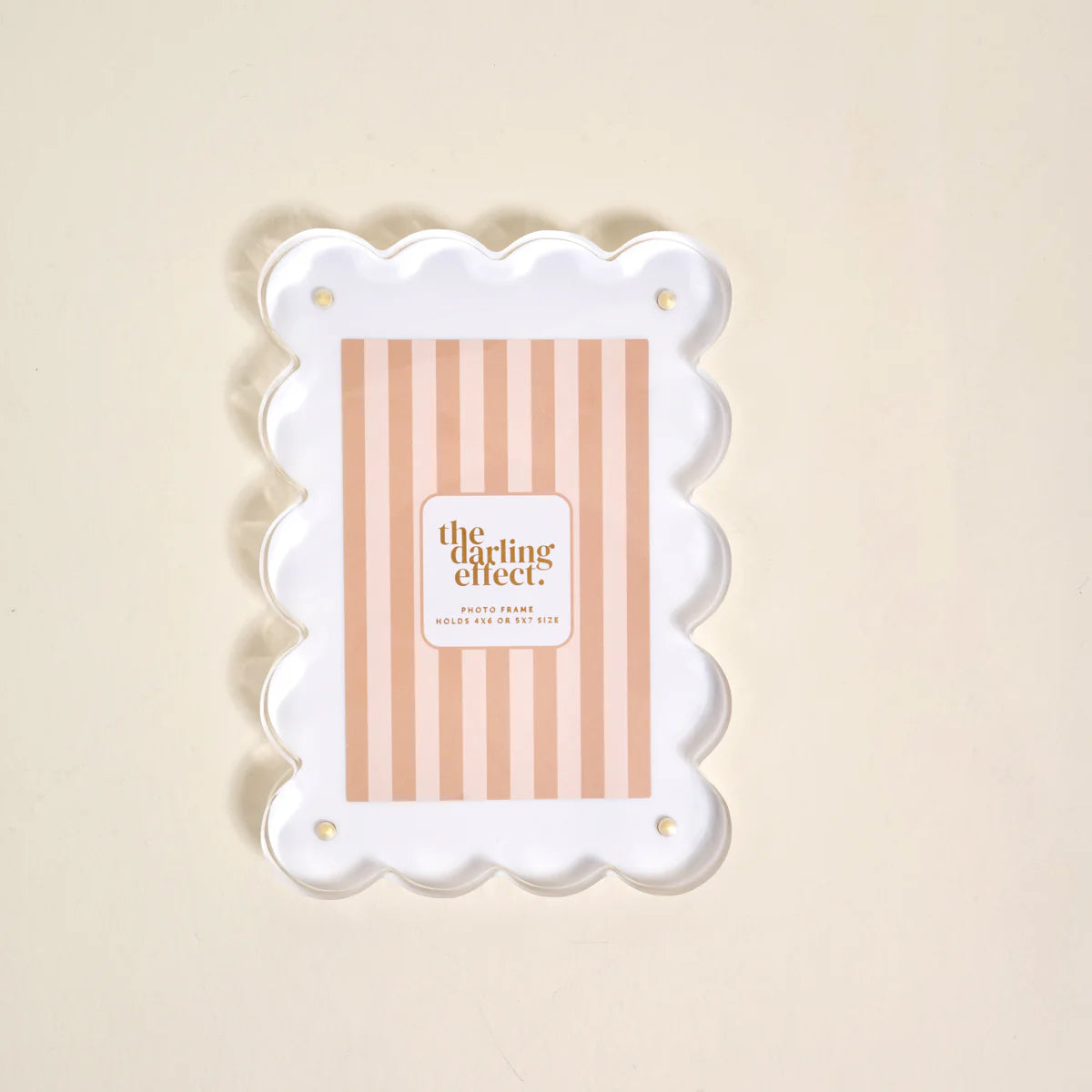 Rectangle Scalloped Acrylic Picture Frame-White
