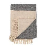 Woven Cotton Throw with Fringe
