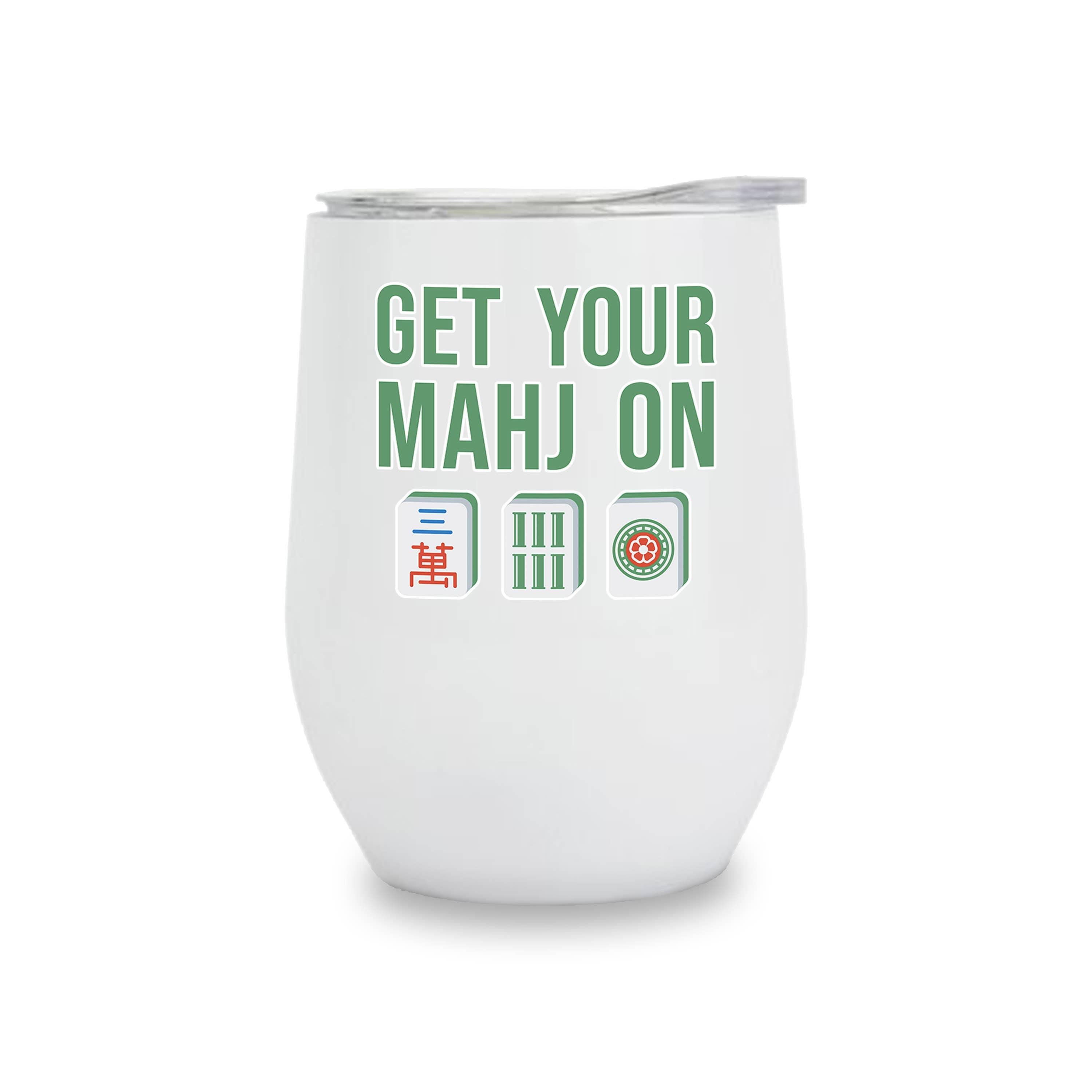 Insulated Wine Tumbler -  Mahjong Tiles