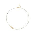 The Tri Delta Necklace: Side Set ΔΔΔ Enamel Bead Necklace: Blue