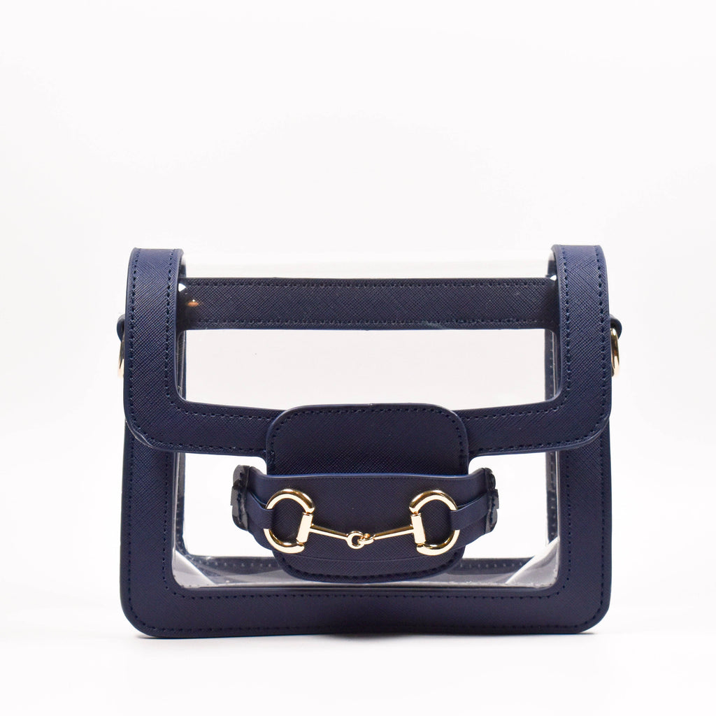 The Ashley Clear Handbag: Navy