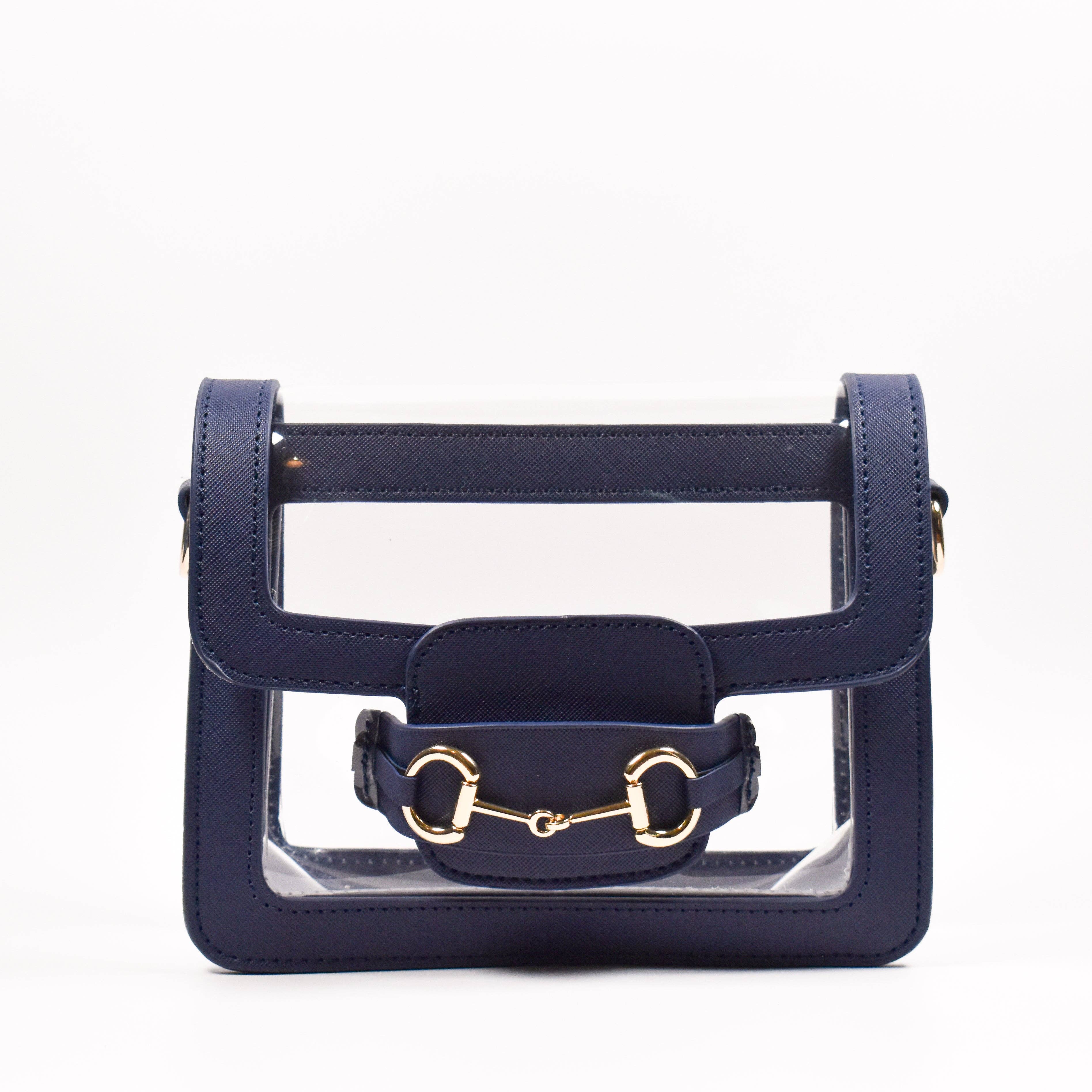 The Ashley Clear Handbag: Navy
