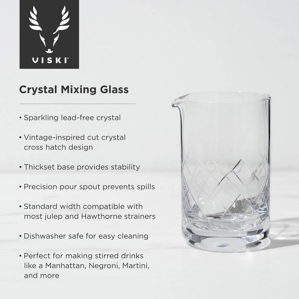 Viski Professional Crystal Cocktail Mixing Glass