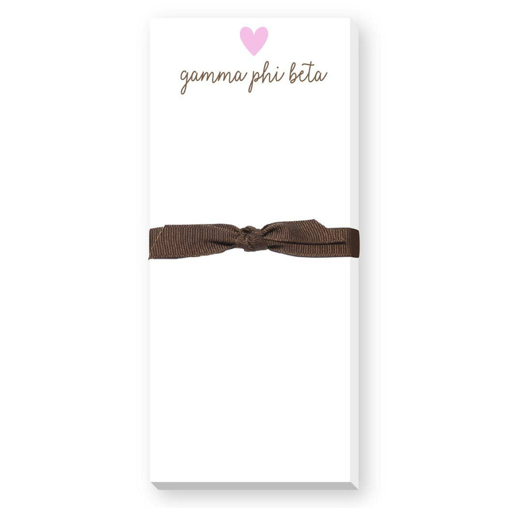 SORORITY GREEK HEART SKINNIE NOTEPAD: ALPHA DELTA PI