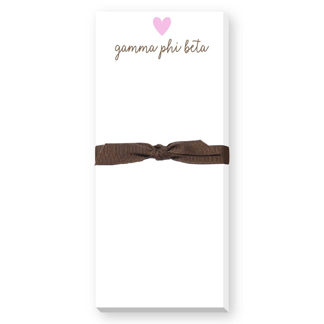 SORORITY GREEK HEART SKINNIE NOTEPAD: ALPHA DELTA PI