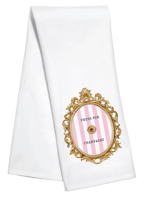 Kitchen Towel - Press For Champagne Stripe