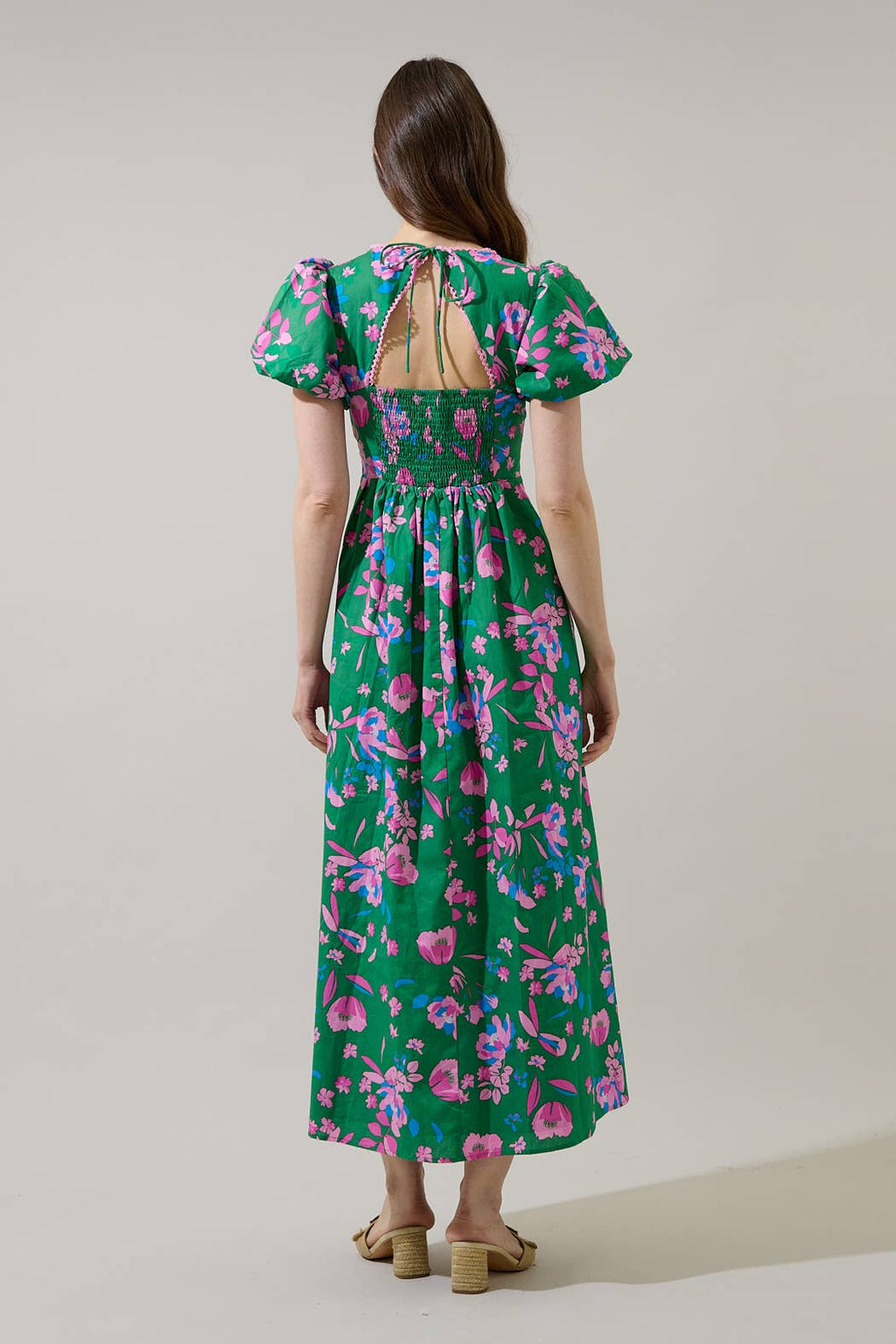 Jaylene Pleated Maxi Dress Denavi Floral Small
