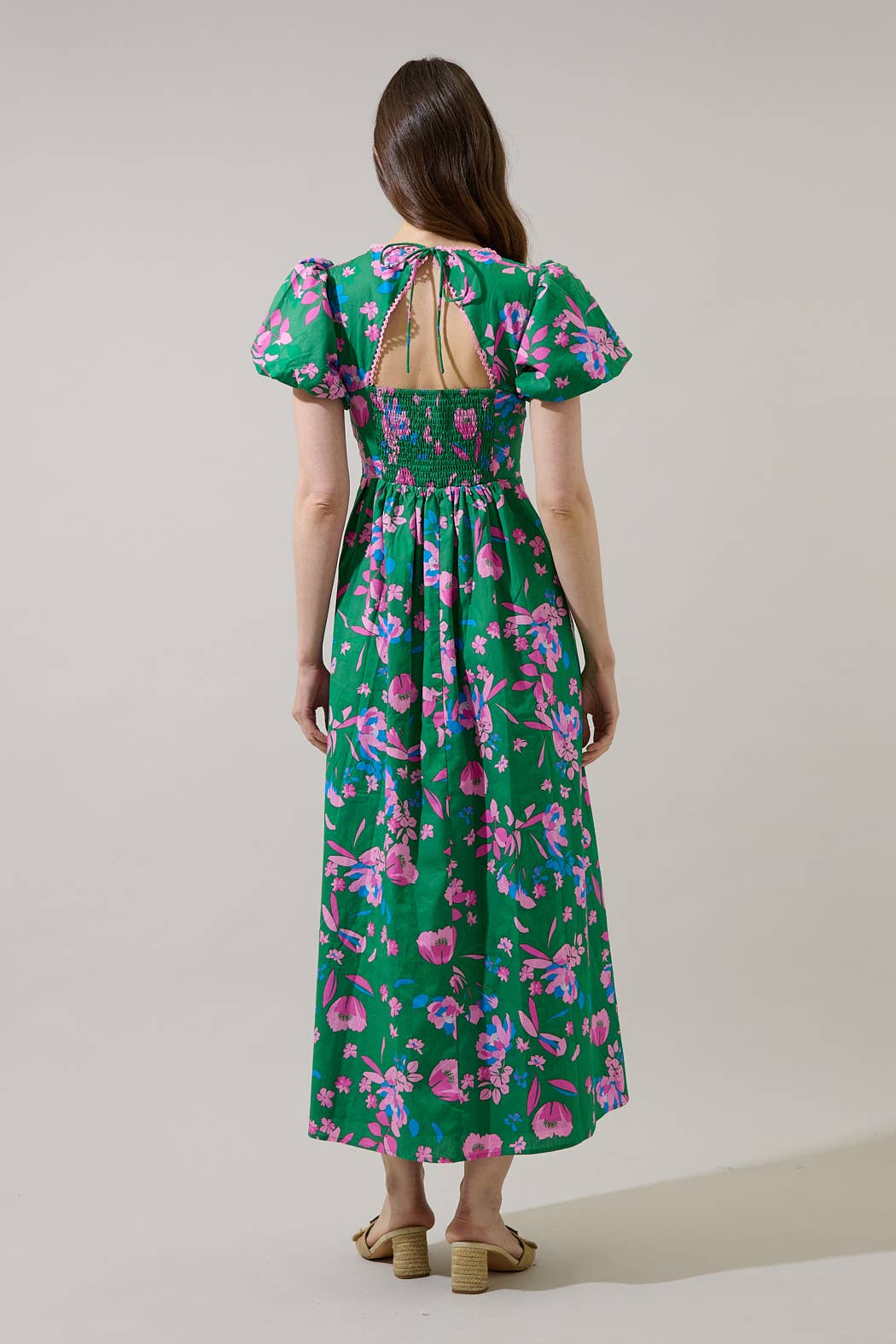 Jaylene Pleated Maxi Dress Denavi Floral Small