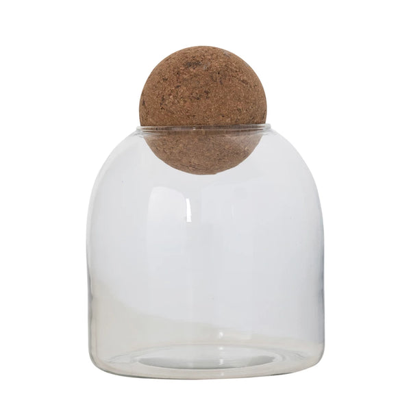 8"H Glass Jar w cork lid