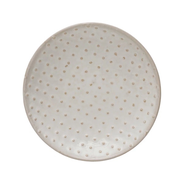 6' Stoneware hobnail Plate