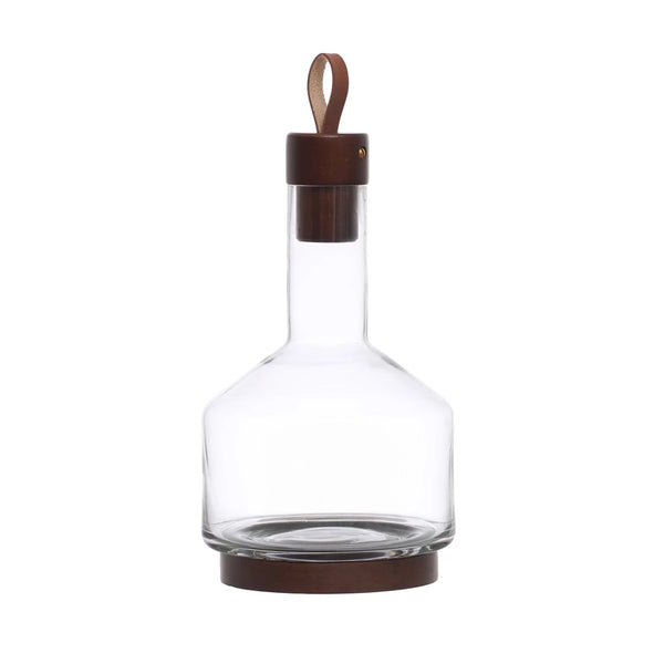 Glass Carafe w Wood Base