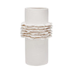 Stoneware Vase w/ Ruffles, Matte Cream