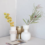 Stoneware Vase w/ Ruffles, Matte Cream