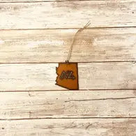Arizona State Shape with AZ Cutout Ornament