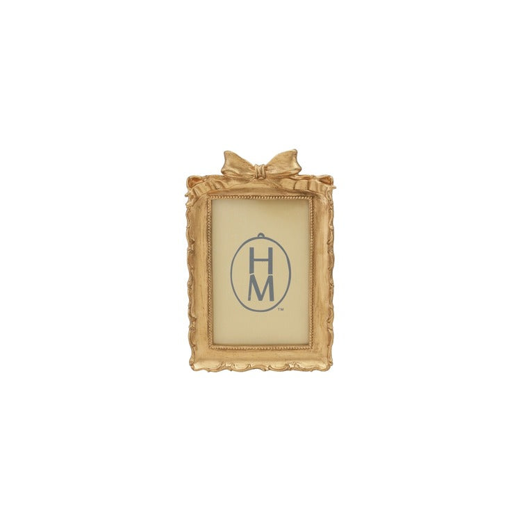 Hazel Mazel Gold Photo Frame with Bow, Rectangle