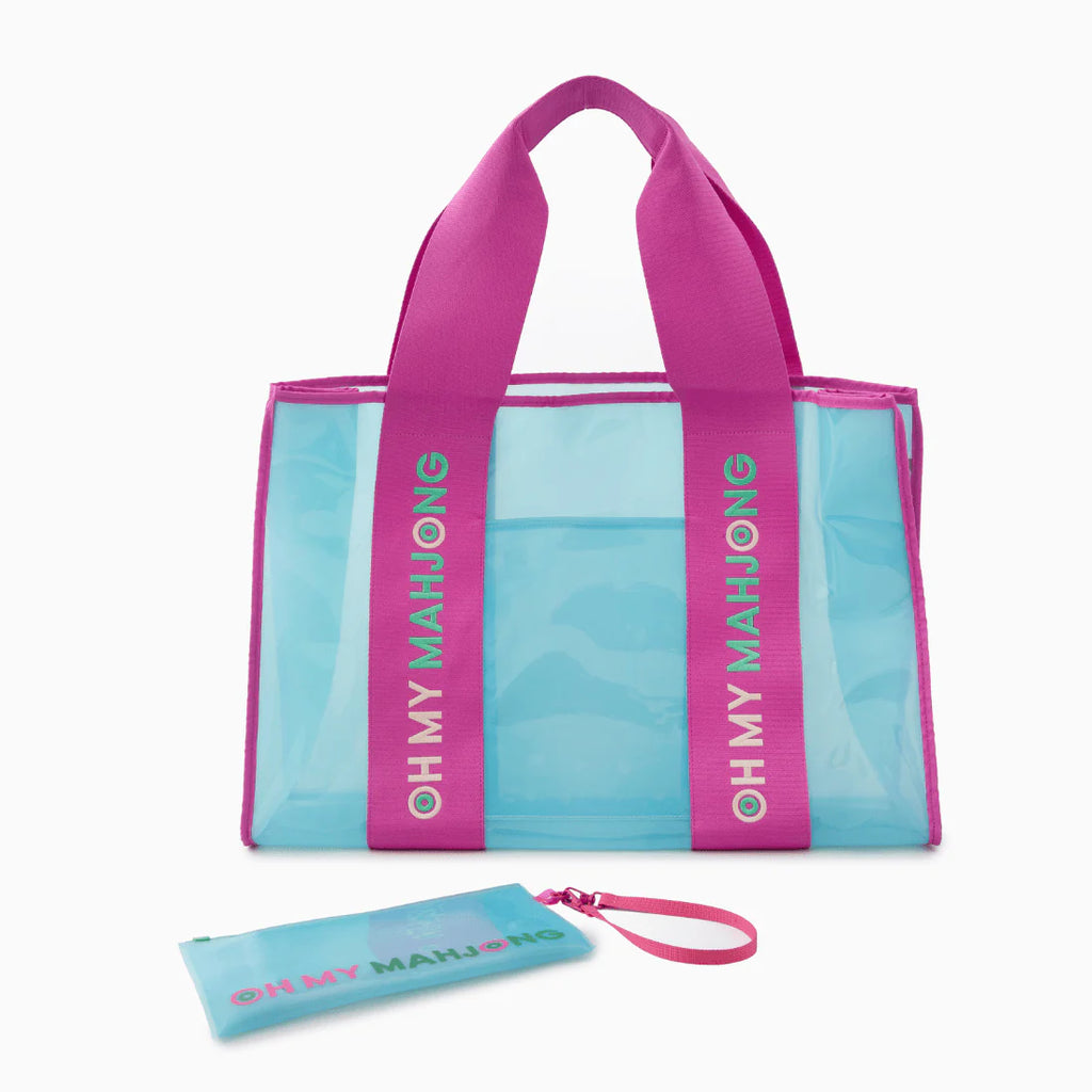 Oh My Mahj Blue Beach Bag