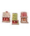 7"R/W/GR SANTA GINGERBREAD LED HOUSE