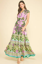 BOHEMIAN PATTERN MAXI DRESS
