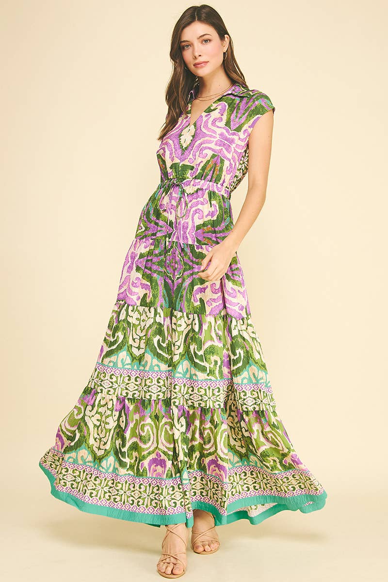 BOHEMIAN PATTERN MAXI DRESS