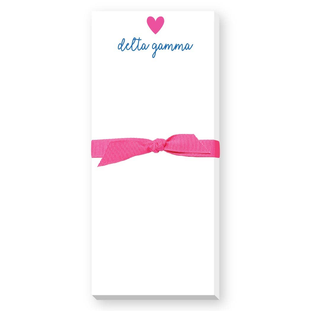 SORORITY GREEK HEART SKINNIE NOTEPAD: ALPHA DELTA PI