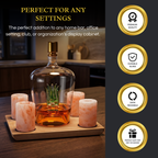 Tequila Decanter With 4 Pink Himalayan Salt Shot Glasses