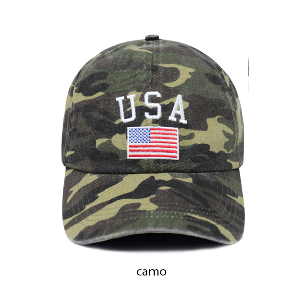 USA with American Flag Baseball cap: NAVY