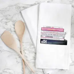 Chanel Books Tea Towel | Natural