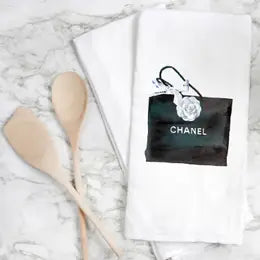 Chanel Purse Tea Towel | White