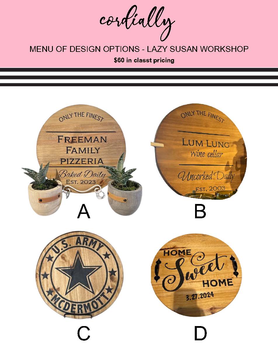 Lazy Susan Wooden Sign Class - Private