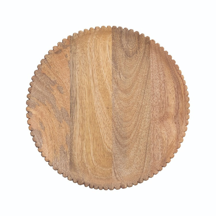 Mango Wood Scalloped Serving Tray